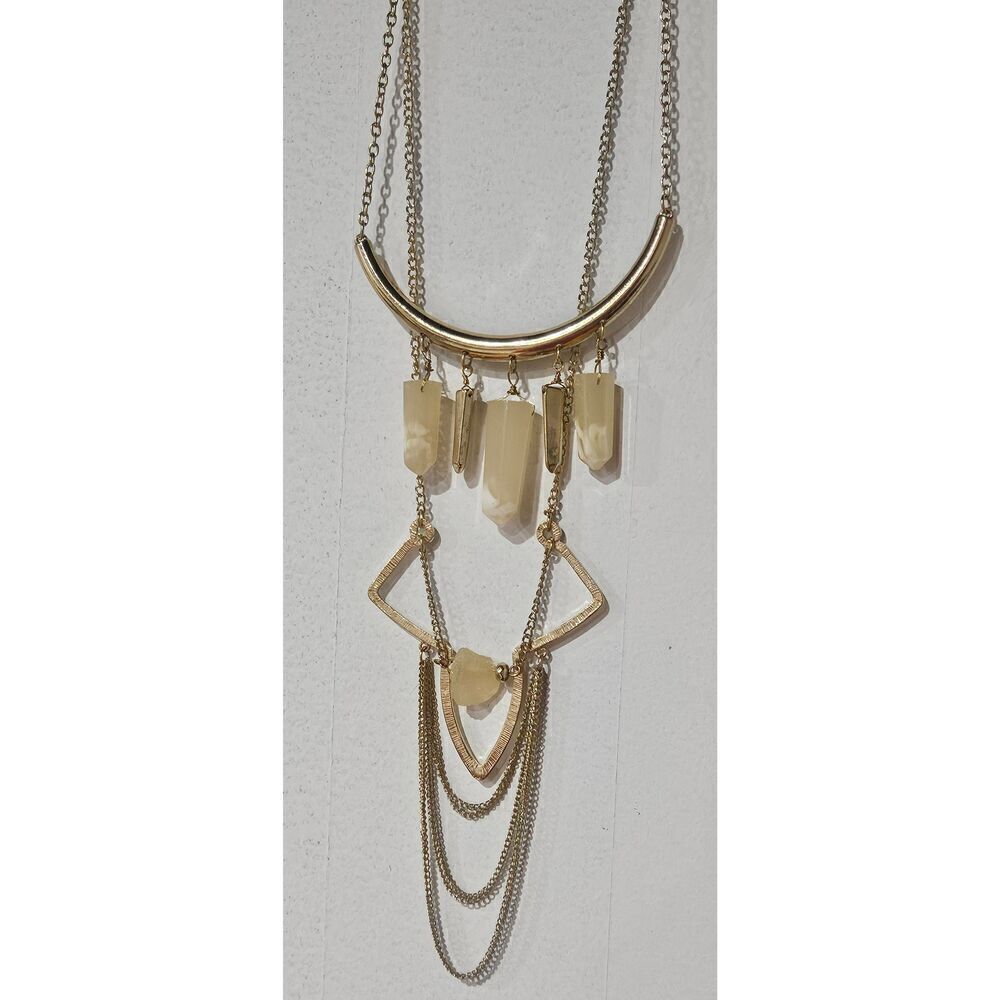 Decree Layered Bohemian Gemstone Gold Necklace 14$